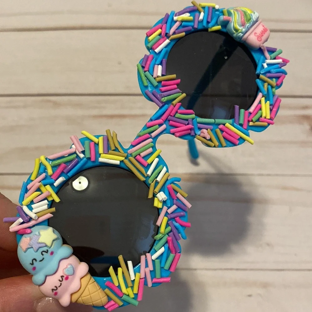 Girls blue sprinkle ice cream sunglasses